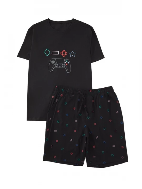 Obrázek produktu Trendyol Pyžamo krátké modrá / zelená / ohnivá červená / černá