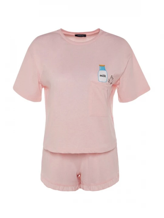 Obrázek produktu Trendyol Pyžamo růžová / černá / bílá