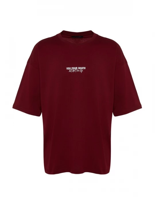 Obrázek produktu Trendyol Tričko burgundská červeň / bílá