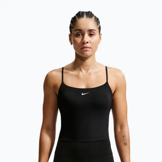 Obrázek produktu Dámské tréninkové tričko Nike One Medium Support černá / bílá