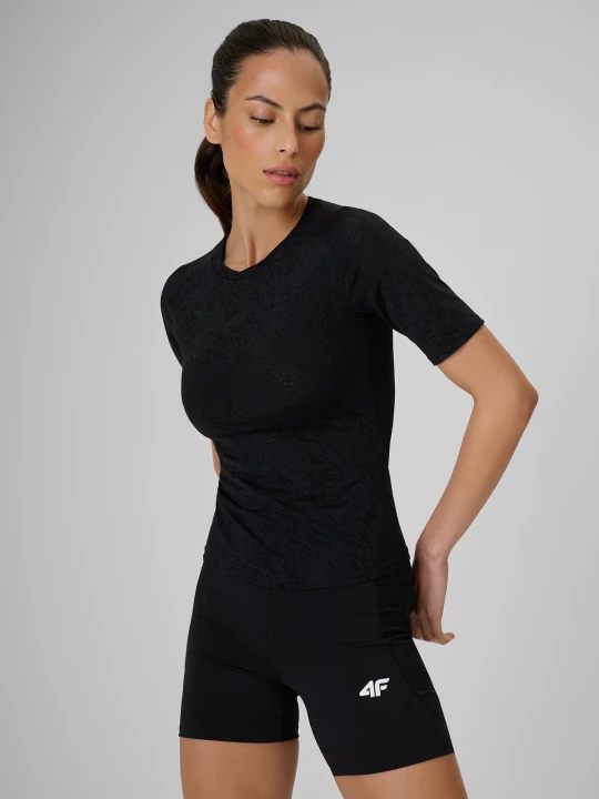 Obrázek produktu Tréninkové tričko slim rychleschnoucí dámské - černé 4F