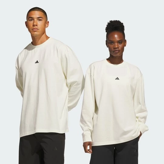 Obrázek produktu Tričko adidas BASKETBALL SINGLE JERSEY LONG SLEEVE Off White