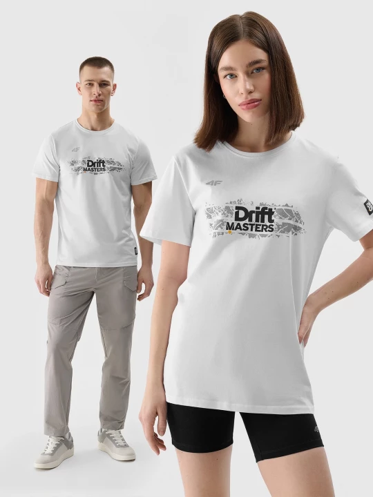 Obrázek produktu Tričko regular s potiskem unisex 4F x Drift Masters - bílé
