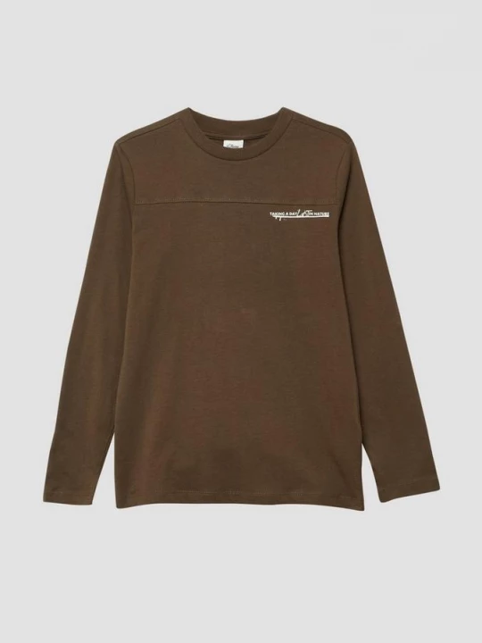 Obrázek produktu Tričko s dlouhým rukávem a potiskem na zádech s.Oliver hnědá