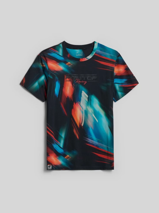 Obrázek produktu T-shirt regular s potiskem pánský - multicolor 4F