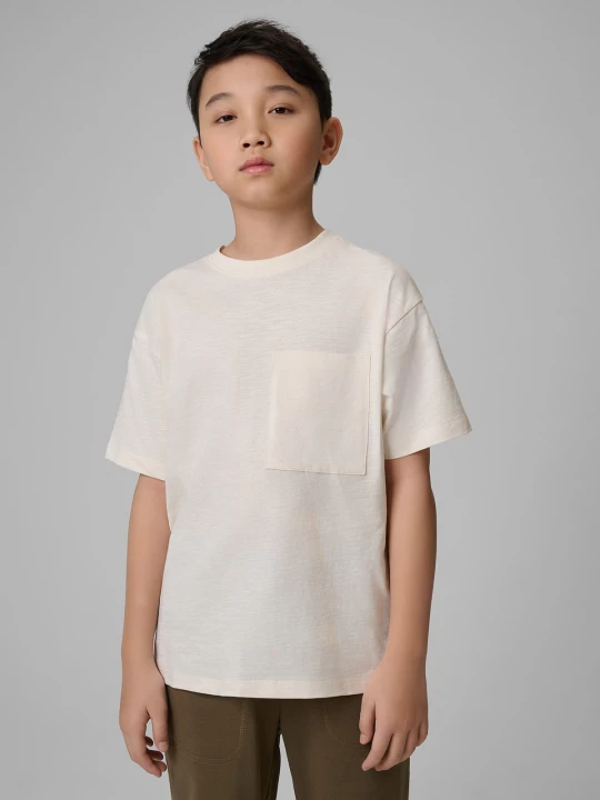 Obrázek produktu T-shirt loose hladký chlapecký - bílý 4F