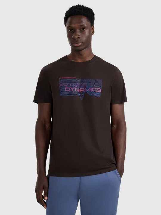 Obrázek produktu T-shirt regular s potiskem pánský - hnědý 4F