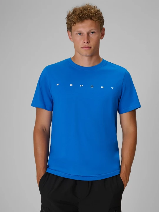 Obrázek produktu T-shirt regular s potiskem pánský - modrý 4F