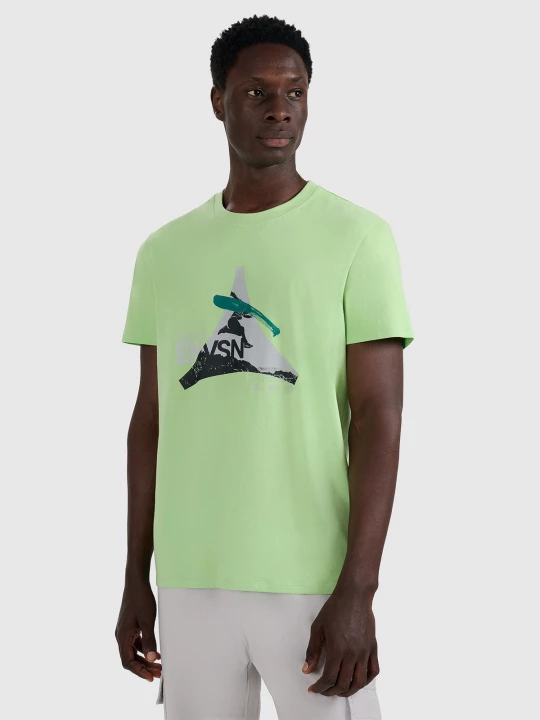 Obrázek produktu T-shirt regular s potiskem pánský - zelený 4F