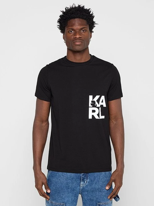 Obrázek produktu Triko s potiskem KARL LAGERFELD skvrnitě antracitová