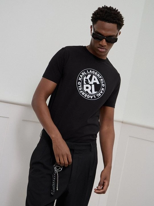 Obrázek produktu Triko s potiskem KARL LAGERFELD skvrnitě antracitová