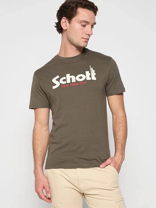 Obrázek produktu Triko s potiskem Schott khaki