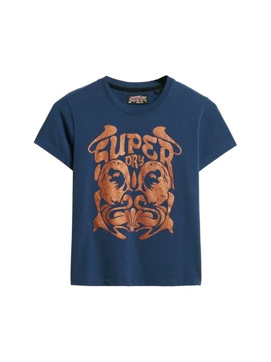 Obrázek produktu Triko s potiskem Superdry tmavě modrá