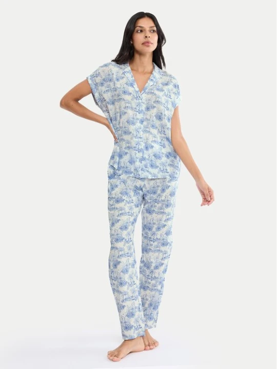Obrázek produktu Triumph Pyžamo Boyfriend 10222611 Modrá Relaxed Fit