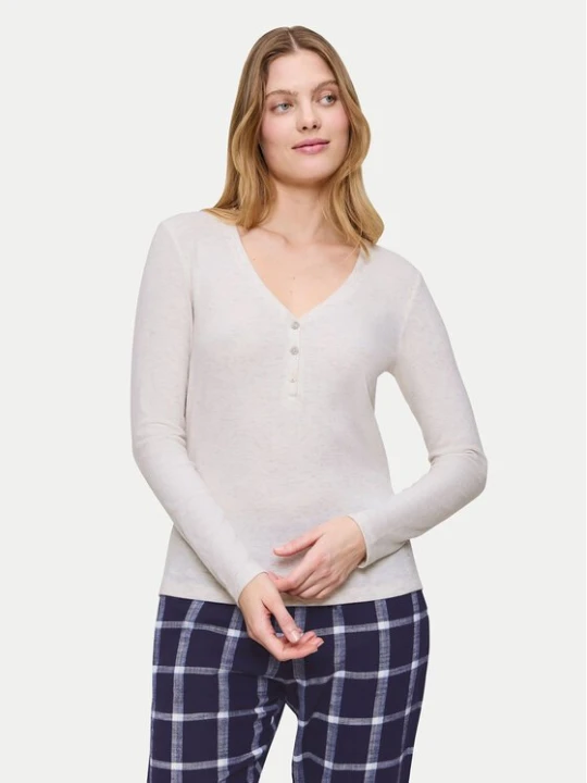 Obrázek produktu Triumph Pyžamová halenka Mix&Match 10225031 Krémová Regular Fit
