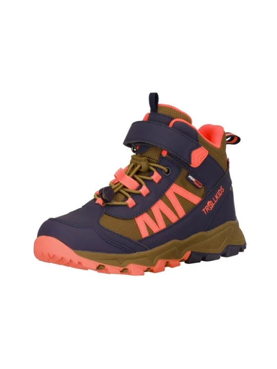 Obrázek produktu TROLLKIDS Polobotky khaki / tmavě fialová / korálová