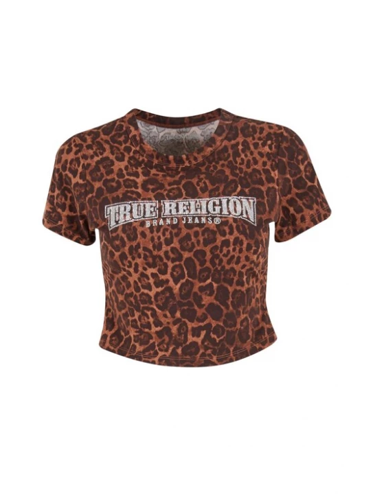 Obrázek produktu True Religion Tričko tmavě hnědá / stříbrně šedá / oranžová