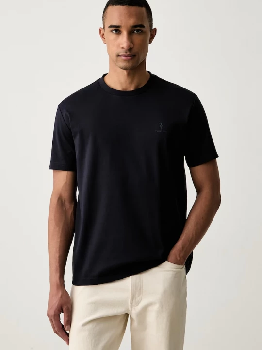 Obrázek produktu Trussardi basic tričko pánské bavlněné s elastanem námořnická modř