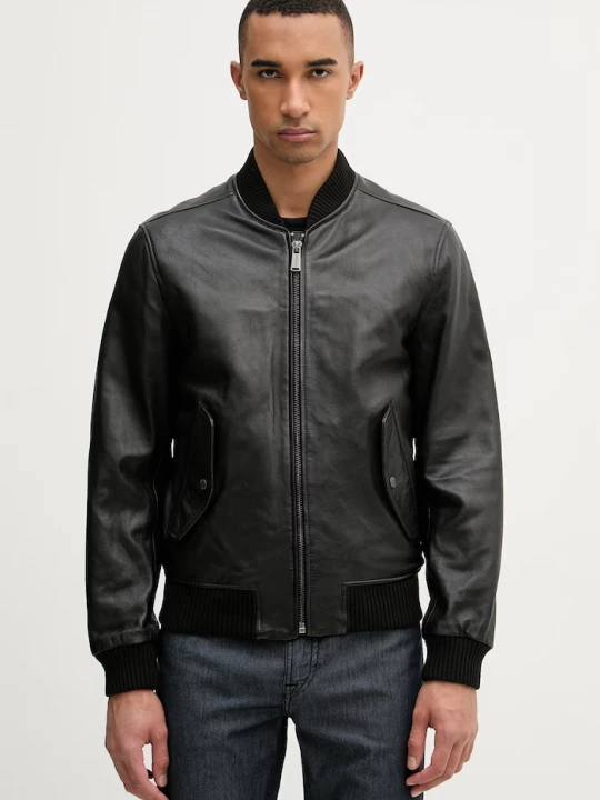 Obrázek produktu Trussardi bomber pánský kožený černá