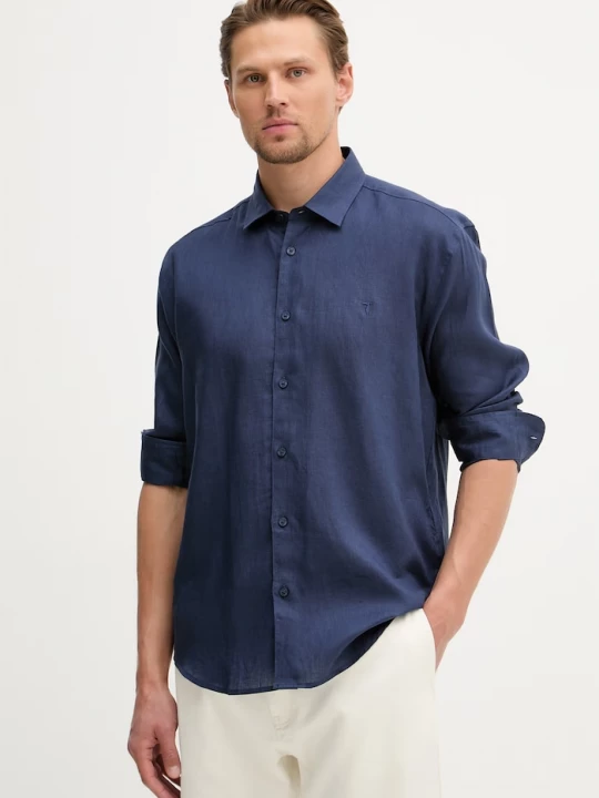 Obrázek produktu Trussardi košile pánská lněná námořnická modř