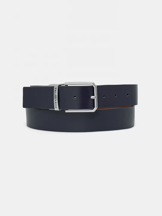 Obrázek produktu Trussardi oboustranný pásek pánský kožený námořnická modř