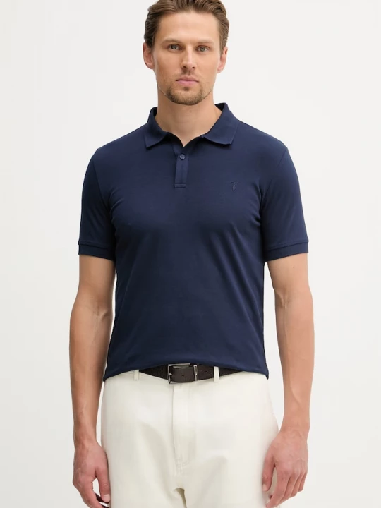 Obrázek produktu Trussardi polo pánské bavlněné s elastanem námořnická modř