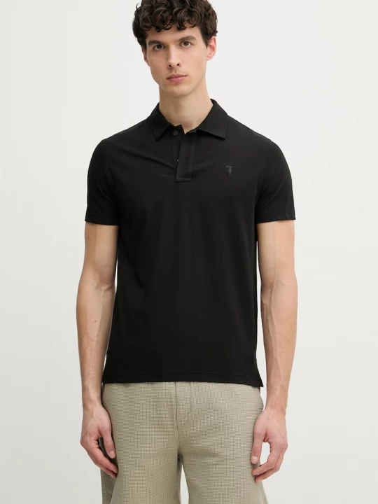 Obrázek produktu Trussardi polo pánské s příměsí hedvábí černá