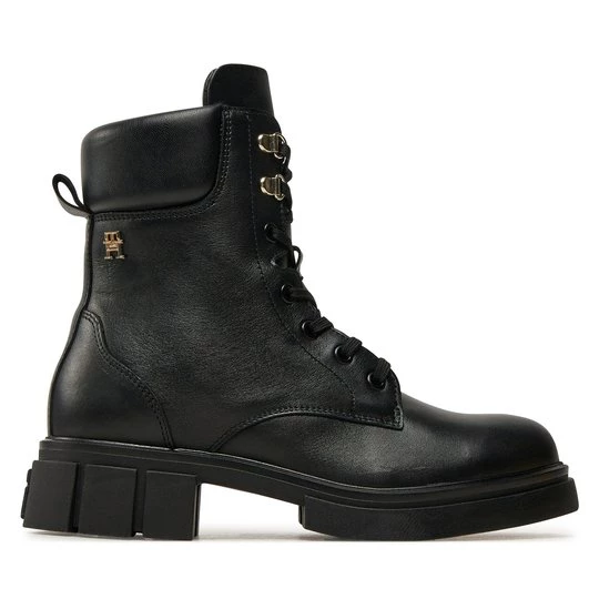Obrázek produktu Turistická obuv Tommy Hilfiger Lace-Up Biker Leather FW0FW08167 Černá