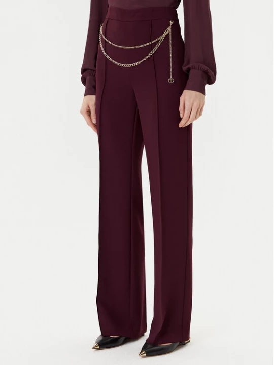 Obrázek produktu TWINSET Palazzo kalhoty 252TP2281 Bordó Wide Leg