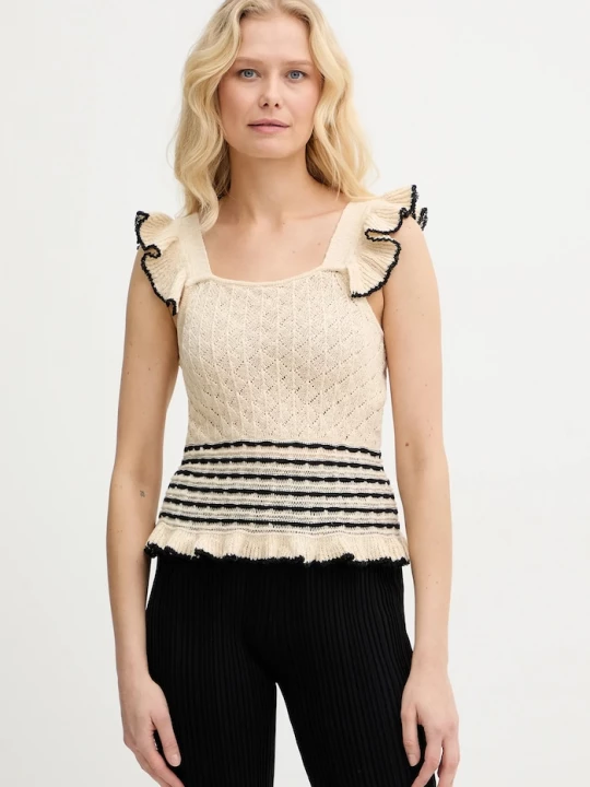 Obrázek produktu Twinset Top s příměsí lnu Twinset béžová