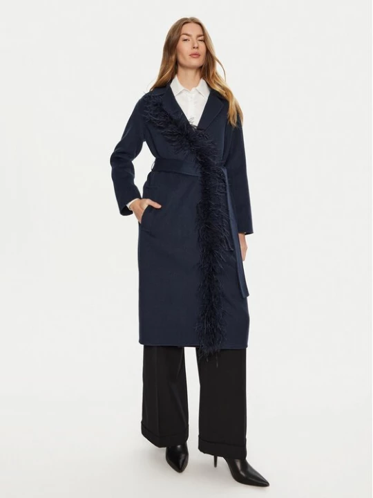 Obrázek produktu TWINSET Vlněný kabát 242TP2065 Tmavomodrá Regular Fit