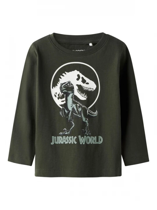 Obrázek produktu TWO SOON Tričko 'Jurassic World' jedle / pastelově zelená / bílá