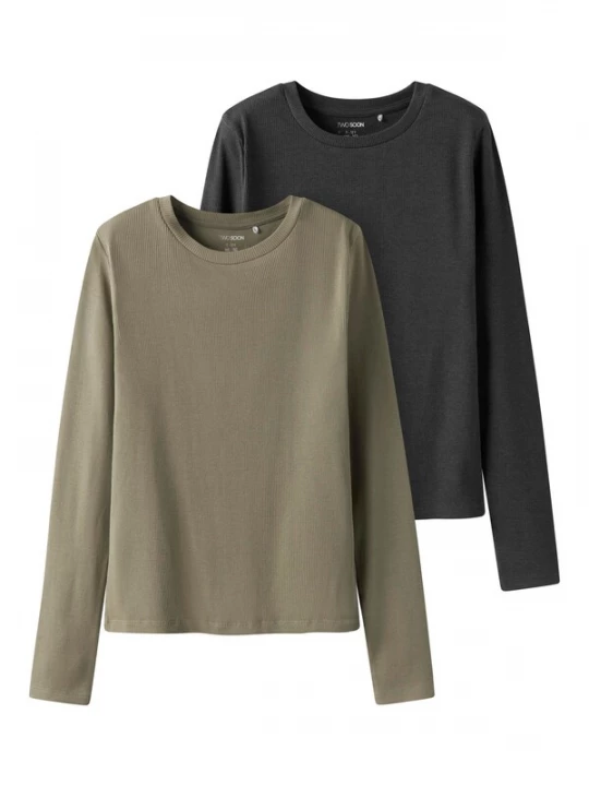 Obrázek produktu TWO SOON Tričko khaki / černá