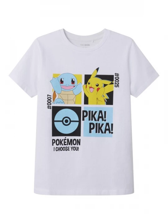 Obrázek produktu TWO SOON Tričko 'Pokémon'  marine modrá / světlemodrá / žlutá / červená / bílá