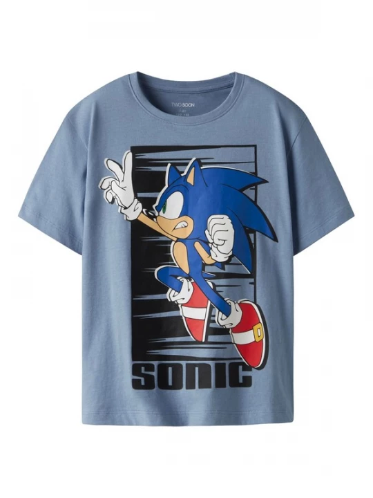 Obrázek produktu TWO SOON Tričko 'Sonic' enciánová modrá / chladná modrá / červená / černá