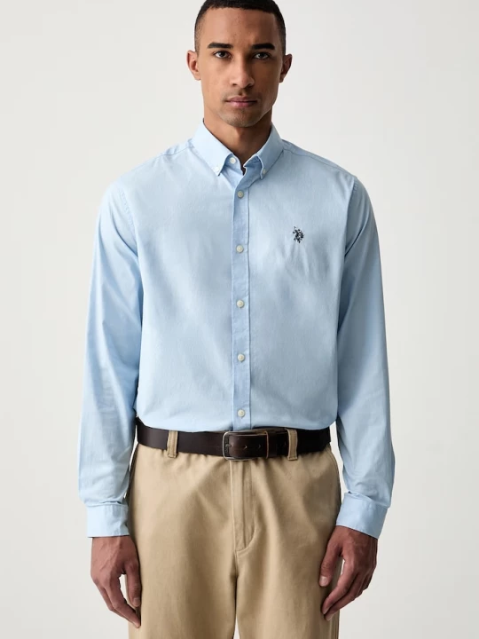 Obrázek produktu U.. Polo Assn. košile pánská bavlněná STRETCH COTTON POPLIN U.S. POLO ASSN. modrá
