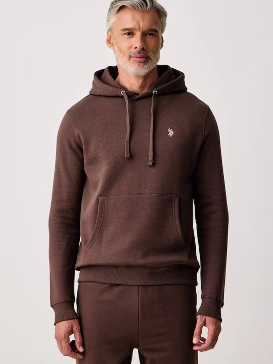 Obrázek produktu U.. Polo Assn. mikina kapucí pánská bavlnou DHM BB U.S. POLO ASSN. hnědá