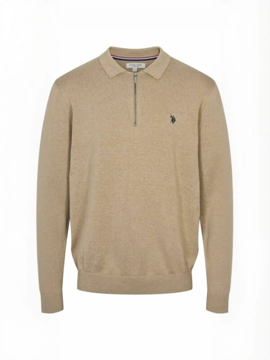 Obrázek produktu U.. POLO ASSN. Svetr ' UMSanka ' béžový melír U.S. POLO ASSN.