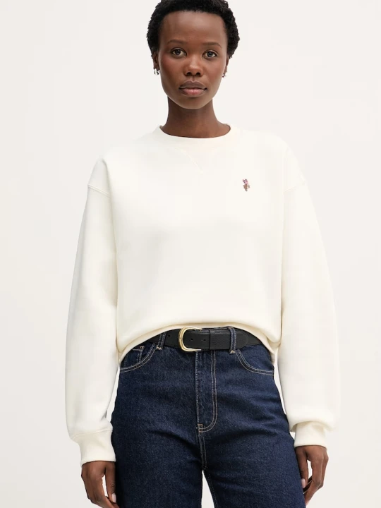 Obrázek produktu U.S. Polo Assn. mikina dámská s bavlnou DHM CREW NECK SWEAT béžová