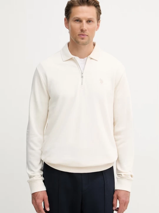 Obrázek produktu U.S. Polo Assn. mikina pánská bavlněná LB Sweat Zip béžová
