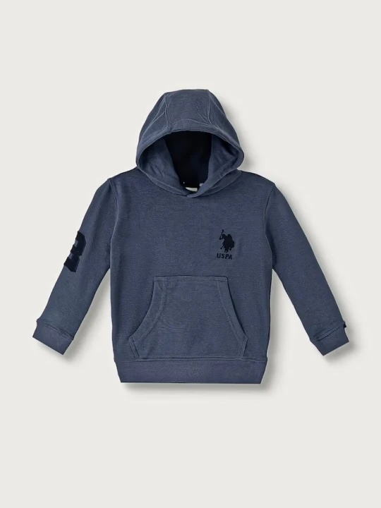 Obrázek produktu U.S. Polo Assn. mikina s kapucí dětská s bavlnou modrá