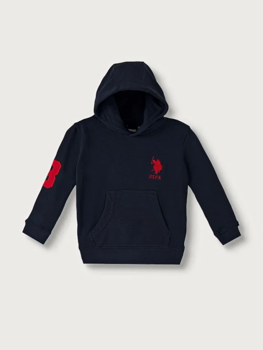 Obrázek produktu U.S. Polo Assn. mikina s kapucí dětská s bavlnou námořnická modř