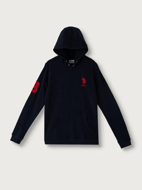 Obrázek produktu U.S. Polo Assn. mikina s kapucí dětská s bavlnou námořnická modř