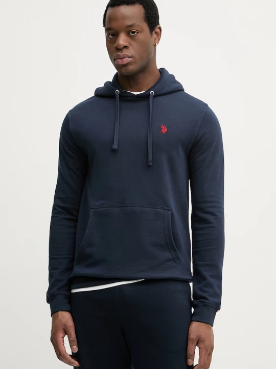 Obrázek produktu U.S. Polo Assn. Mikina s kapucí pánská s bavlnou DHM LB námořnická modř