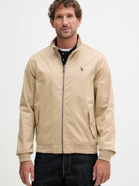 Obrázek produktu U.S. Polo Assn. pánská přechodová bavlněná bunda Harrington béžová