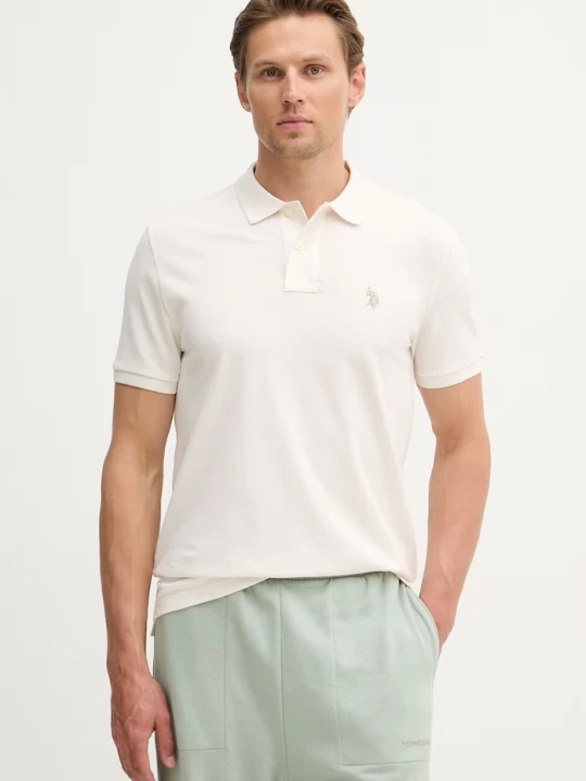 Obrázek produktu U.S. Polo Assn. pánské bavlněné polo DHM PIQUE béžová