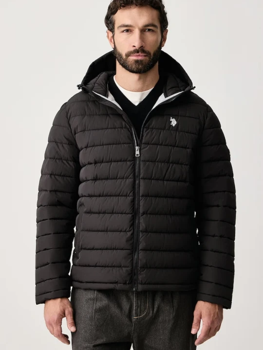 Obrázek produktu U.S. Polo Assn. prošívaná bunda pánská Lightweight Quilt Hooded černá