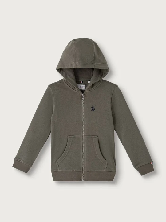 Obrázek produktu U.S. Polo Assn. rozepínací mikina s kapucí dětská s bavlnou zelená