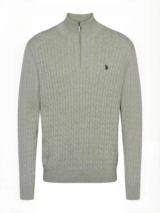 Obrázek produktu U.S. POLO ASSN. Svetr ' UMRomeo Half-zip ' šedý melír