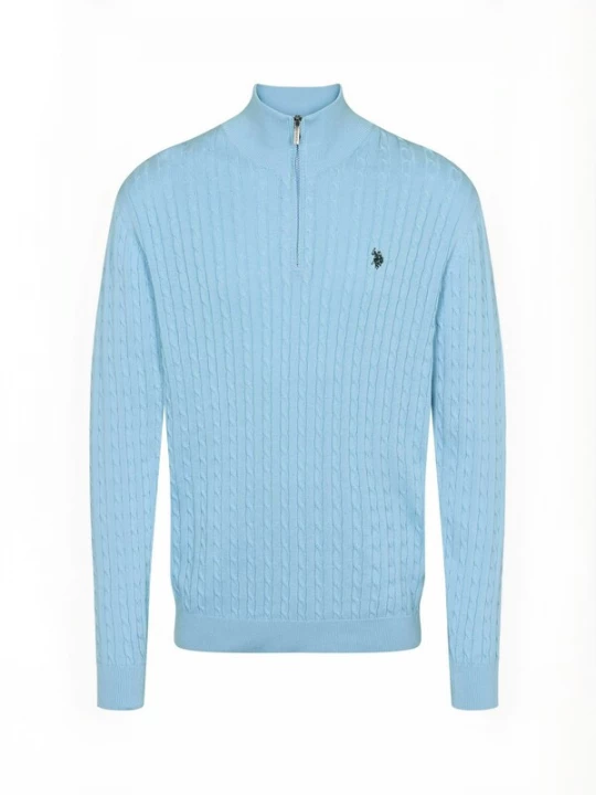 Obrázek produktu U.S. POLO ASSN. Svetr ' UMRomeo Half-zip ' světlemodrá